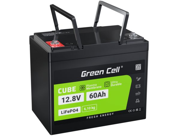 Green Cell 12.8V 60Ah LiFePO4 BMS Akumulator