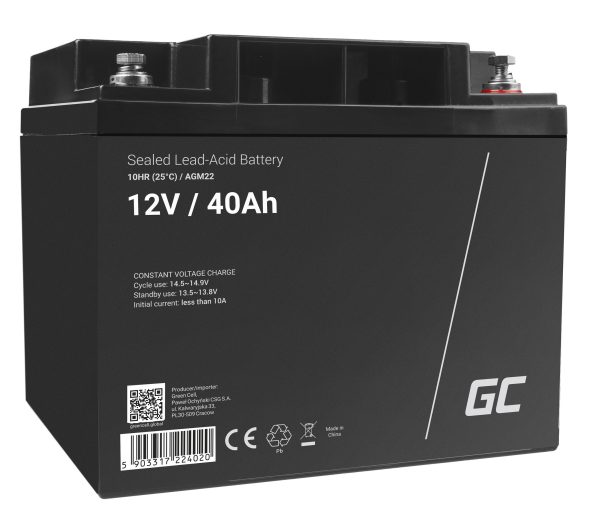 Green Cell 12V 40Ah AGM VRLA Akumulator