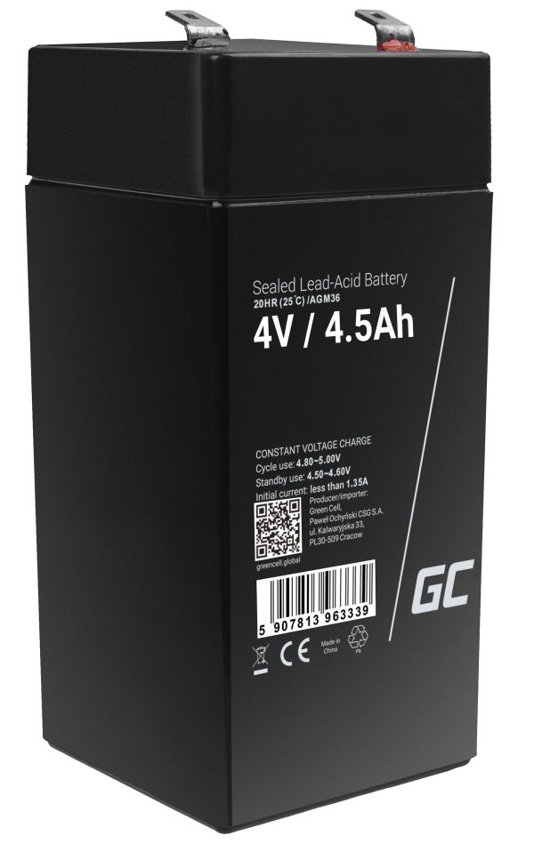 Green Cell 4V 4.5Ah AGM VRLA Akumulator